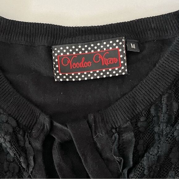 Voodoo Vixen Whimsigoth Lace Cardigan Size M Sheer Dark Romantic Fairy Witchy - Picture 6 of 9